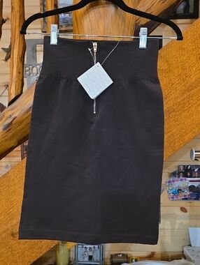 Connection 18 Black High-Waist Pencil Skirt with Front Zip